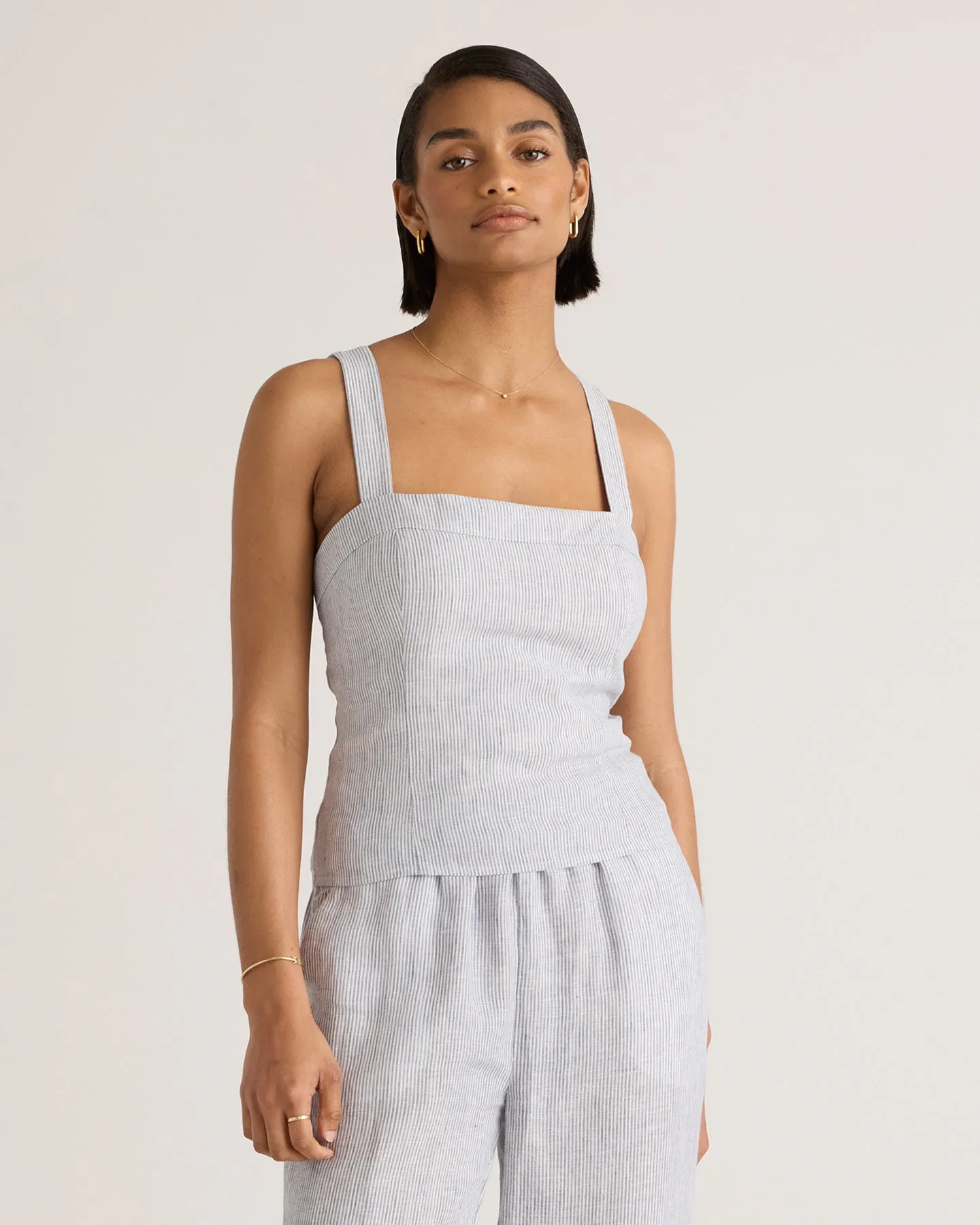 100% European Linen Fitted Tank
