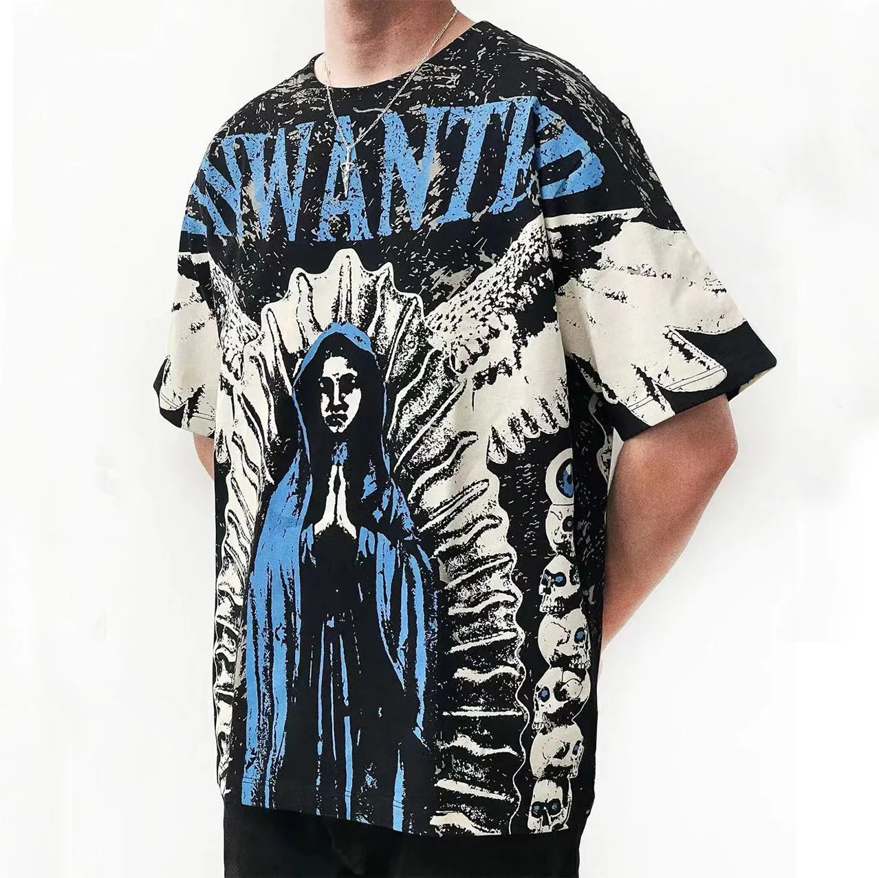 Angel prayer casual street T-shirt