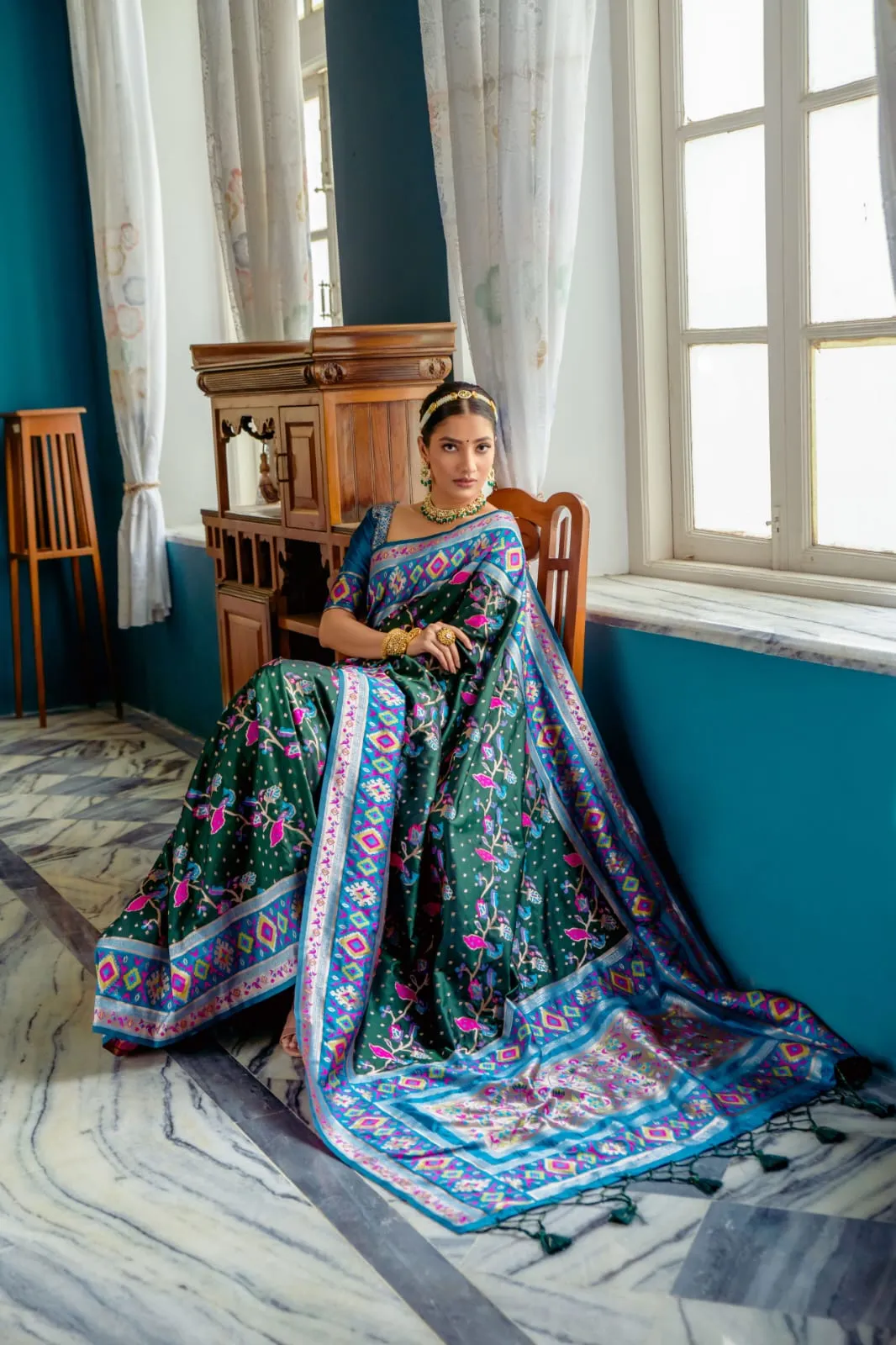 Banarasi Soft Silk Paithani Patola Saree