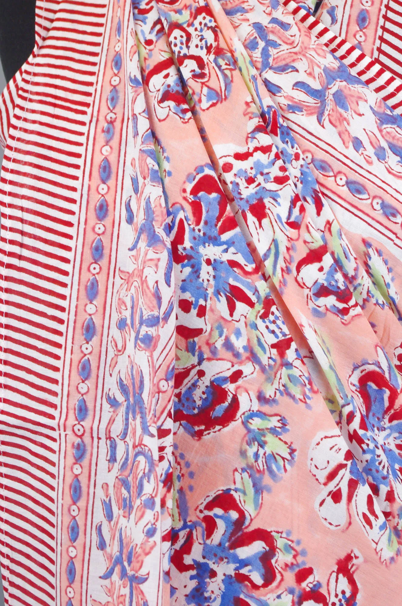 Beach Coverup Sarong Pareo - Coral Pink Floral