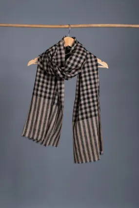 Beige Black Cashmere Scarf