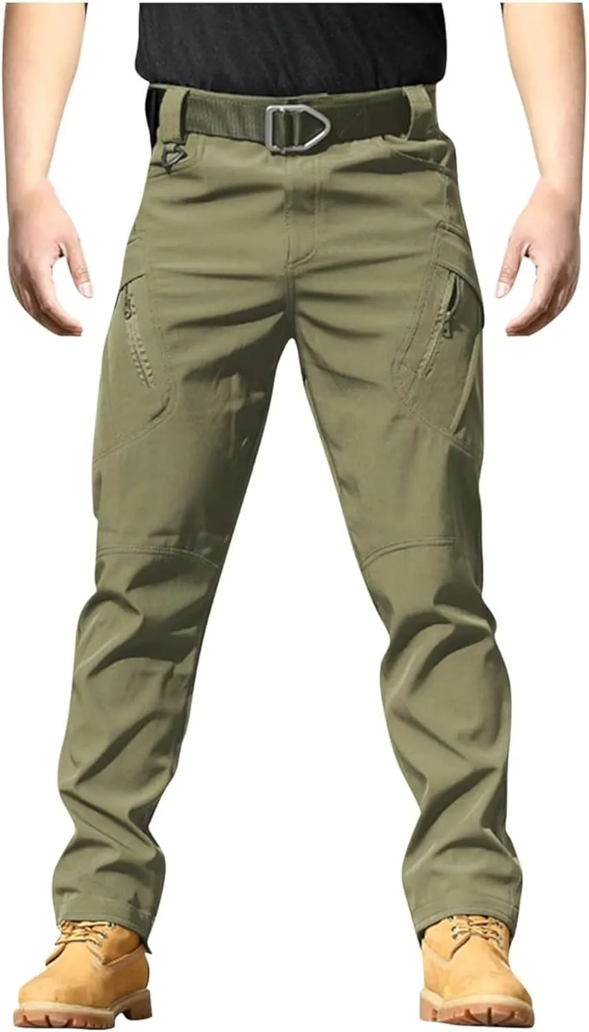 Cargo Pants for Mens Slim Fit Multi Pockets Hiking Pants Y2K Tactical Trousers Ripstop Stretch Stylish Baggy Pants