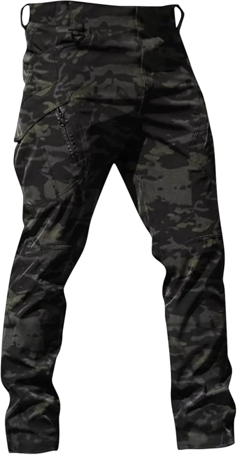 Cargo Pants for Mens Slim Fit Multi Pockets Hiking Pants Y2K Tactical Trousers Ripstop Stretch Stylish Baggy Pants