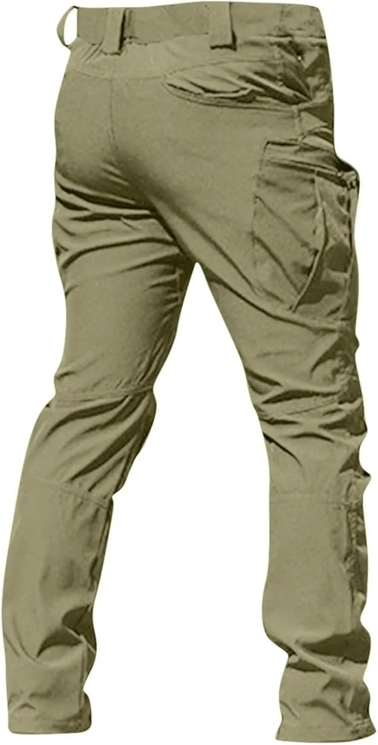 Cargo Pants for Mens Slim Fit Multi Pockets Hiking Pants Y2K Tactical Trousers Ripstop Stretch Stylish Baggy Pants