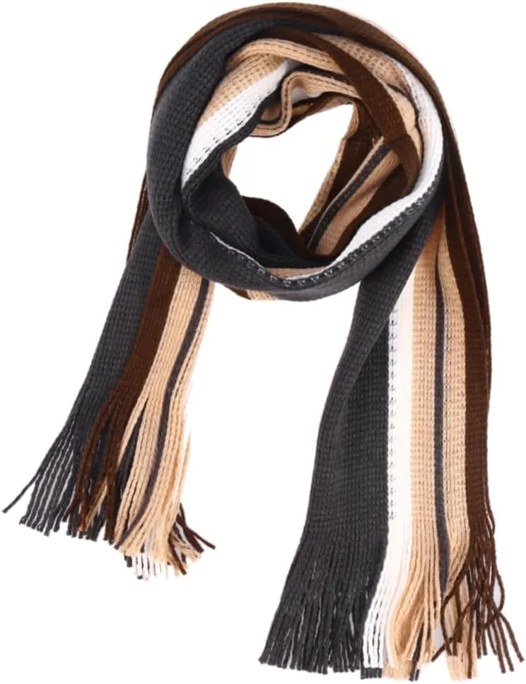 Cashmere Scarf Shawl for Men Warm Winter Wrap Striped Design Faux Cashmere Comfortable and Stylish Present