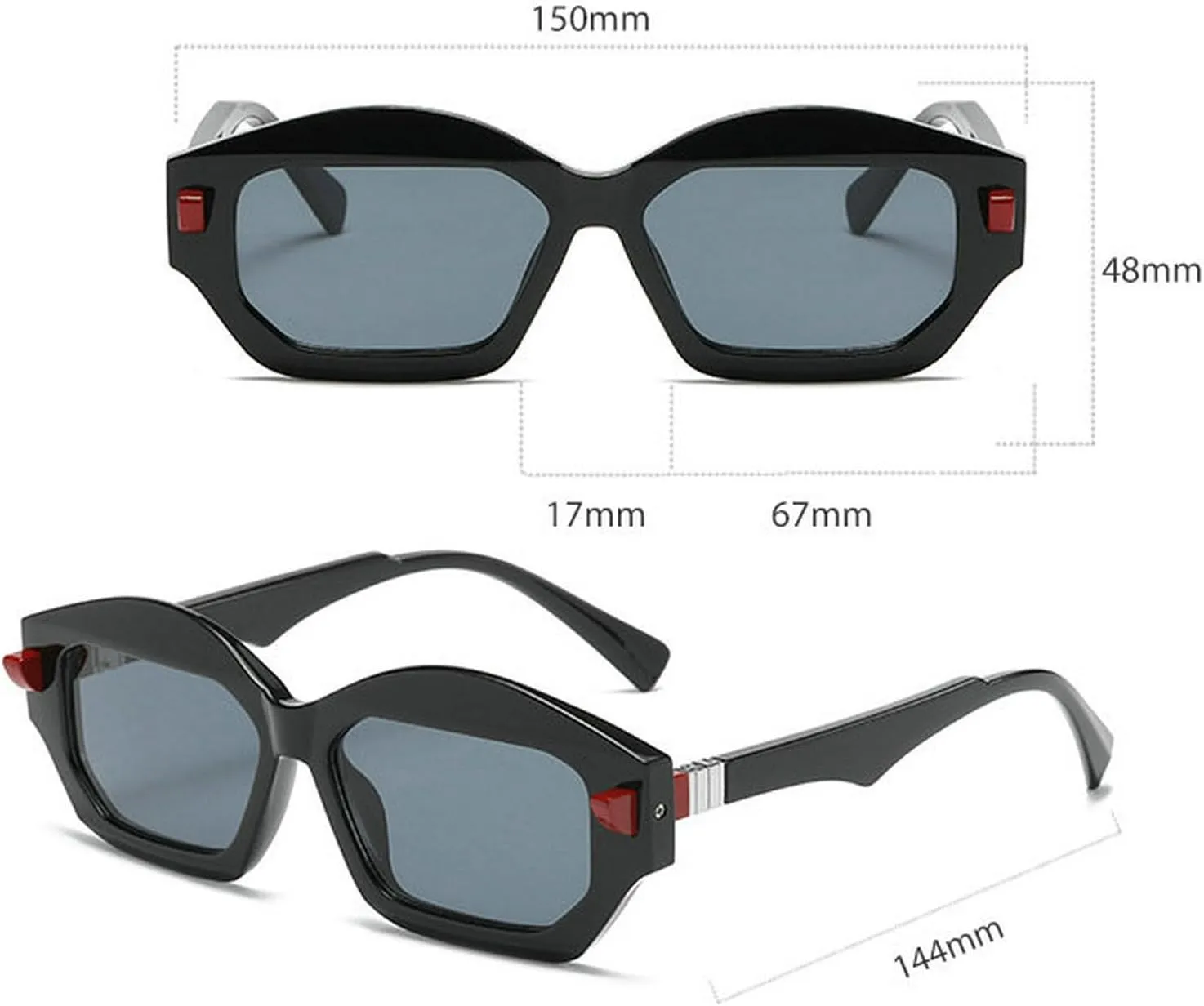 COTIA Cat Eye Sunglasses for Women Men Personality Trendy Vintage Y2k Square Cateye Style Polygon Sun Glasses W35