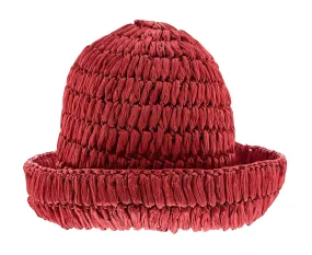 Dolce & Gabbana  Red Woven Straw Bucket Hat - Chic Summer Beach Hat-M