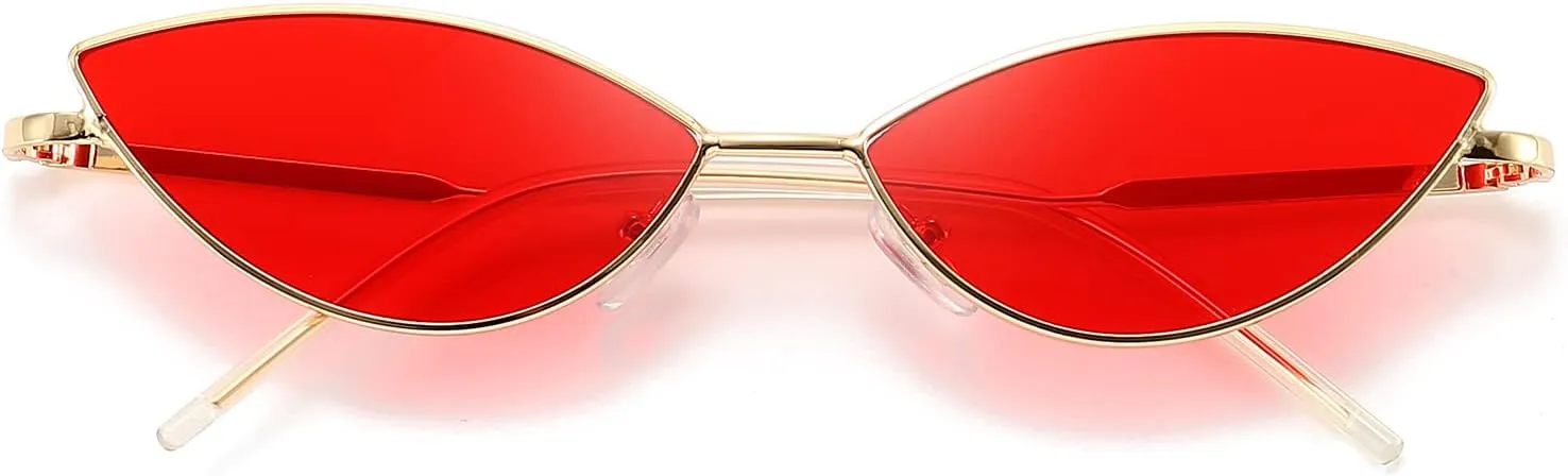Dollger Cat Eye Cute Sunglasses for Women Men Triangle Vintage Trendy Cool Sun Glasses