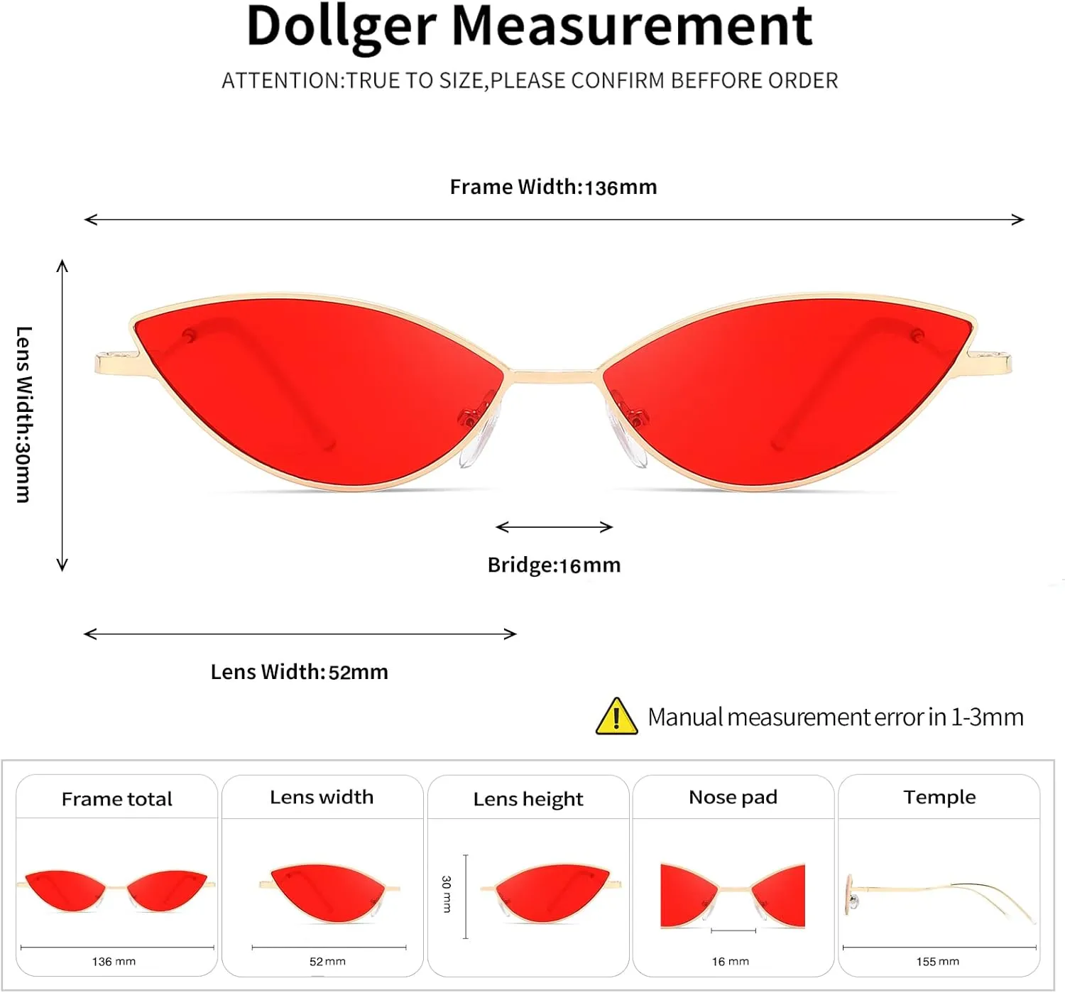 Dollger Cat Eye Cute Sunglasses for Women Men Triangle Vintage Trendy Cool Sun Glasses