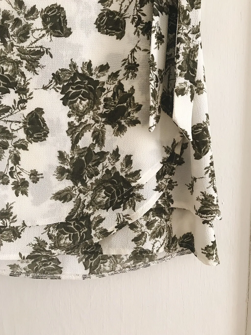 Double Vision Wrap Skirt Olive Rose