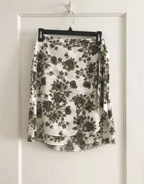 Double Vision Wrap Skirt Olive Rose