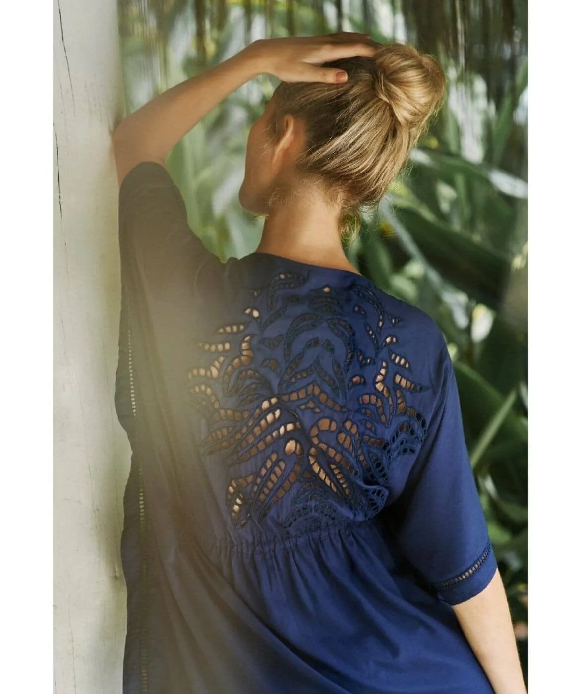 Embroidery Kimono - Indigo