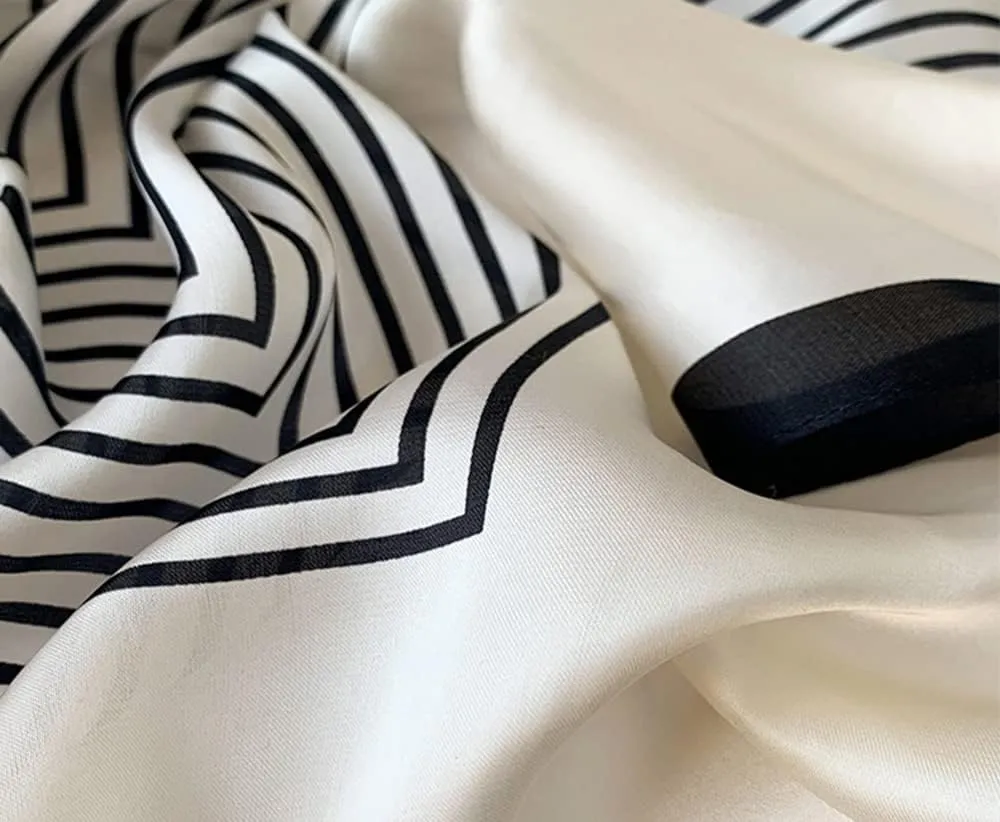 Fashion and Elegant Silk Feeling Scarf Square Satin Retro Style Sunscreen Head Scarf for Women 27.5" × 27.5"