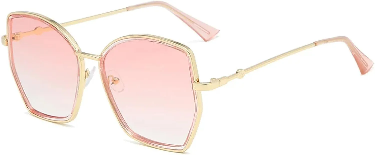 Fashion Trendy Big Frame Metal Sunglasses Women Men Luxury Outdoor Summer Traveling Sunglasses Uv400