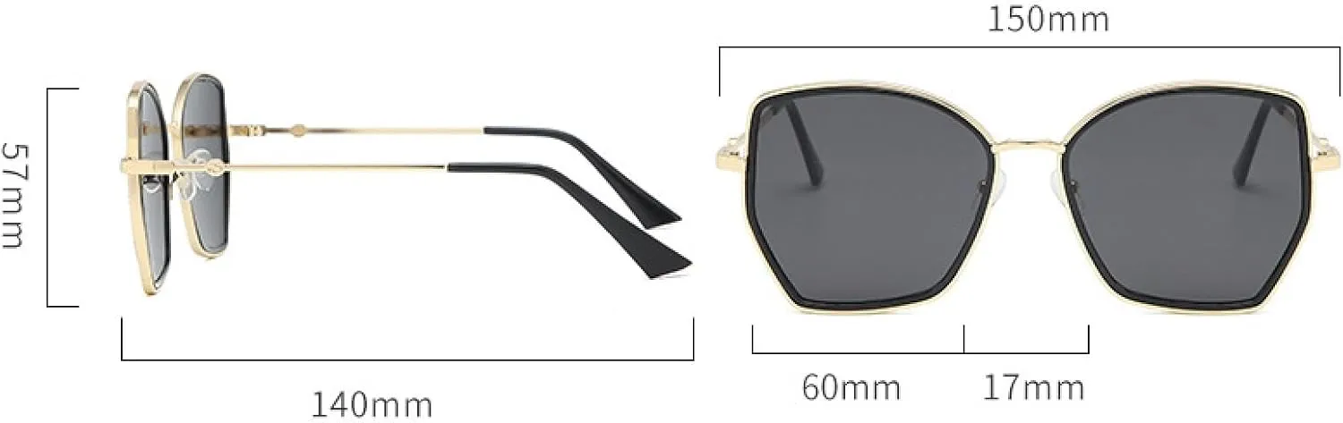 Fashion Trendy Big Frame Metal Sunglasses Women Men Luxury Outdoor Summer Traveling Sunglasses Uv400