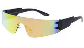 Flat Top Mirrored Yellow Lens Sunglasses