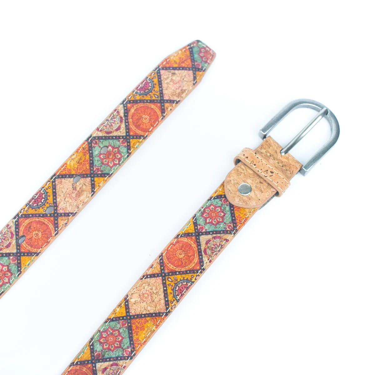 Floral Print Cork Women's Belt Width of 2.8cm L-1027