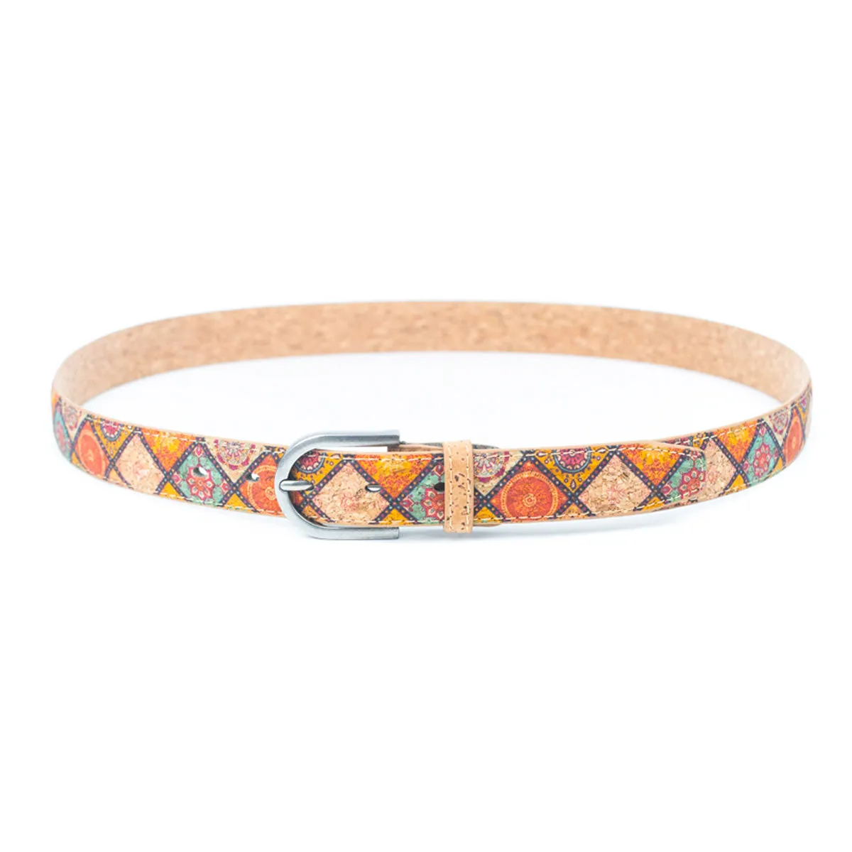 Floral Print Cork Women's Belt Width of 2.8cm L-1027