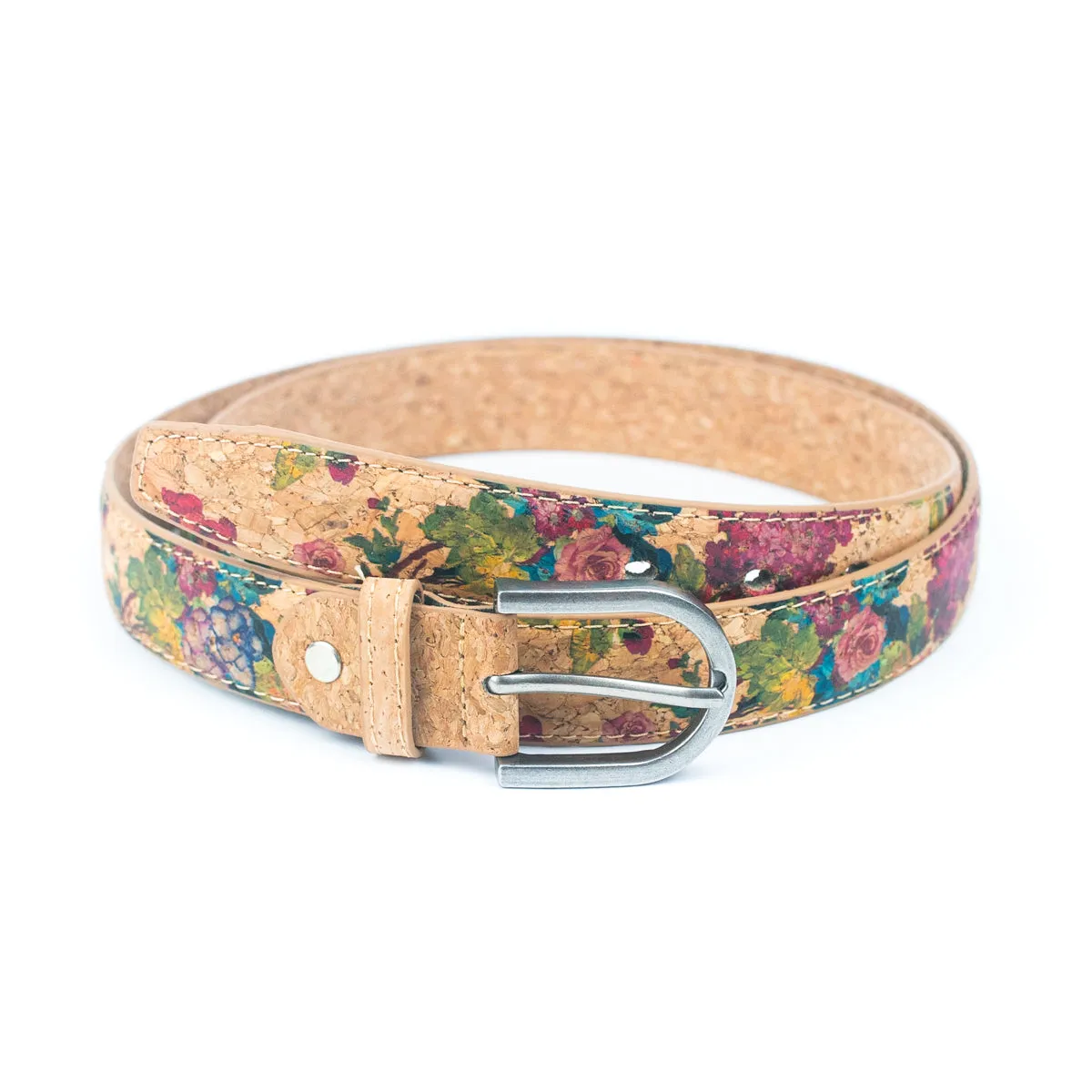 Floral Print Cork Women's Belt Width of 2.8cm L-1027