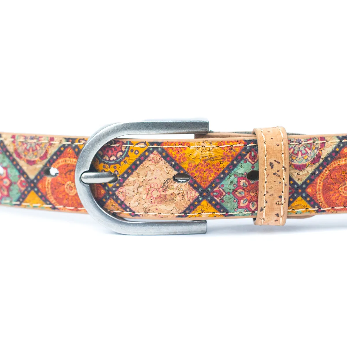 Floral Print Cork Women's Belt Width of 2.8cm L-1027