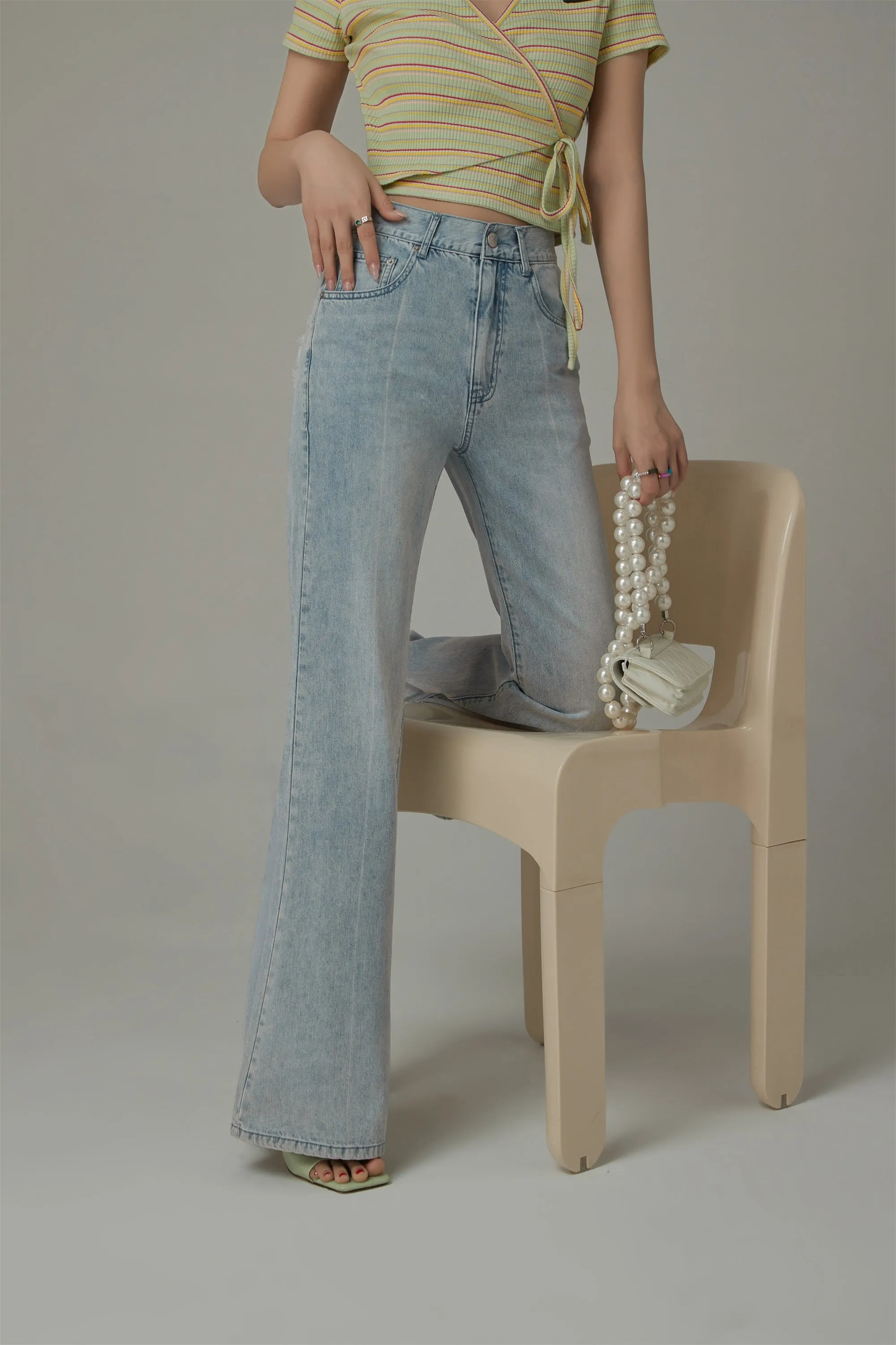 Heart Bootcut Light Wash Denim Jeans