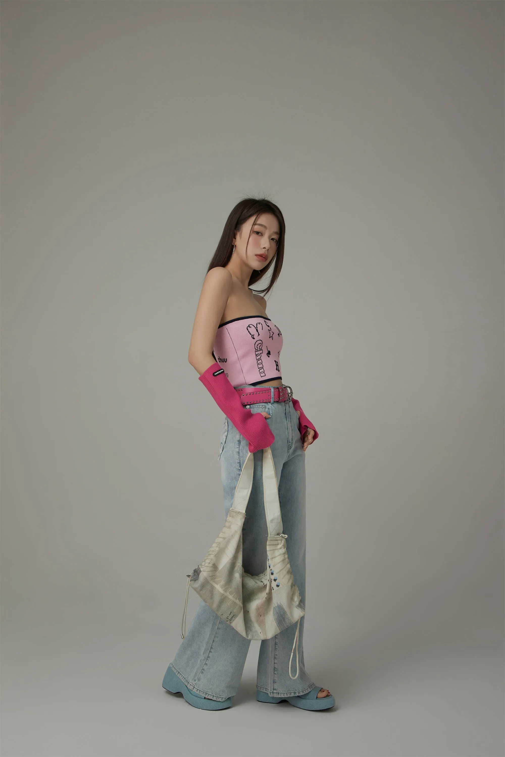 Heart Bootcut Light Wash Denim Jeans