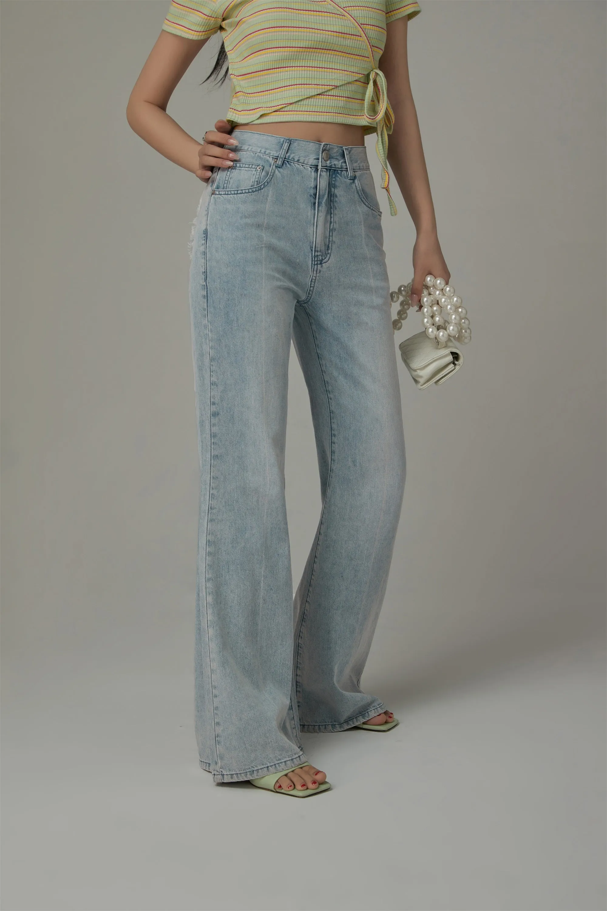 Heart Bootcut Light Wash Denim Jeans