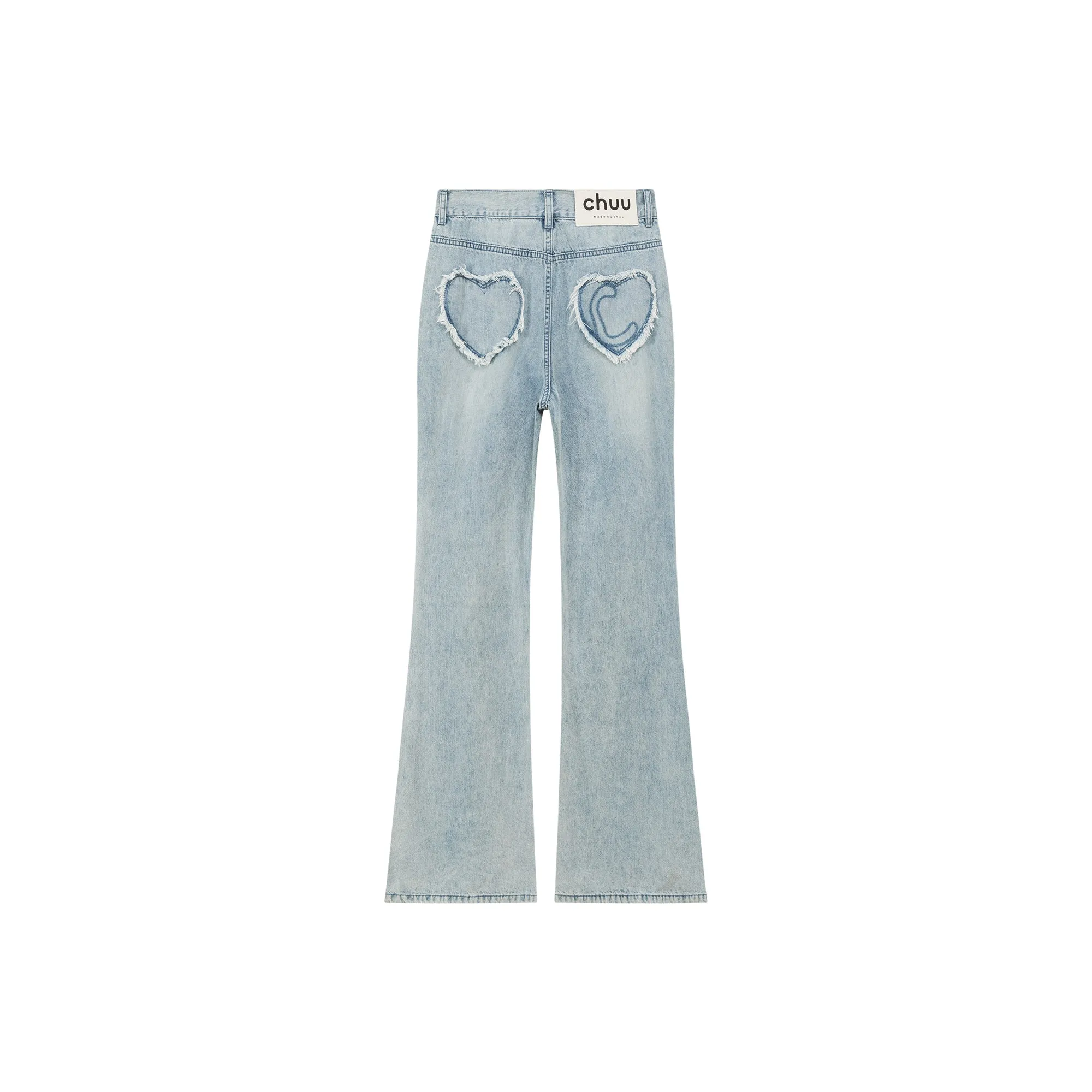 Heart Bootcut Light Wash Denim Jeans