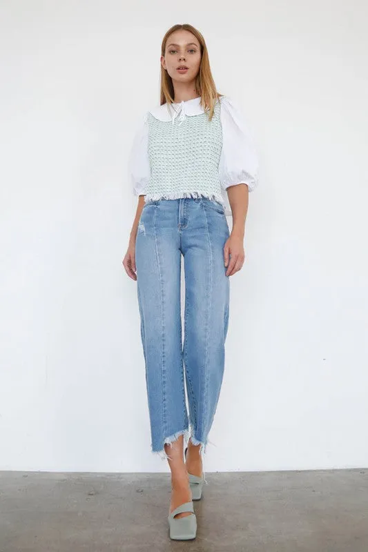 HIGH RISE WIDE LEGE ANKEL JEANS