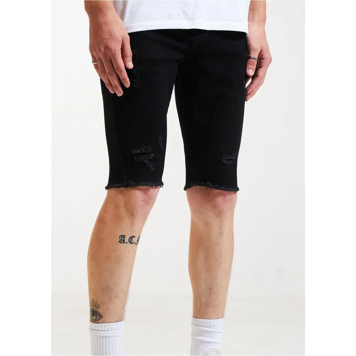 Karter Collection Leon Black Denim Shorts (KARPK-308)