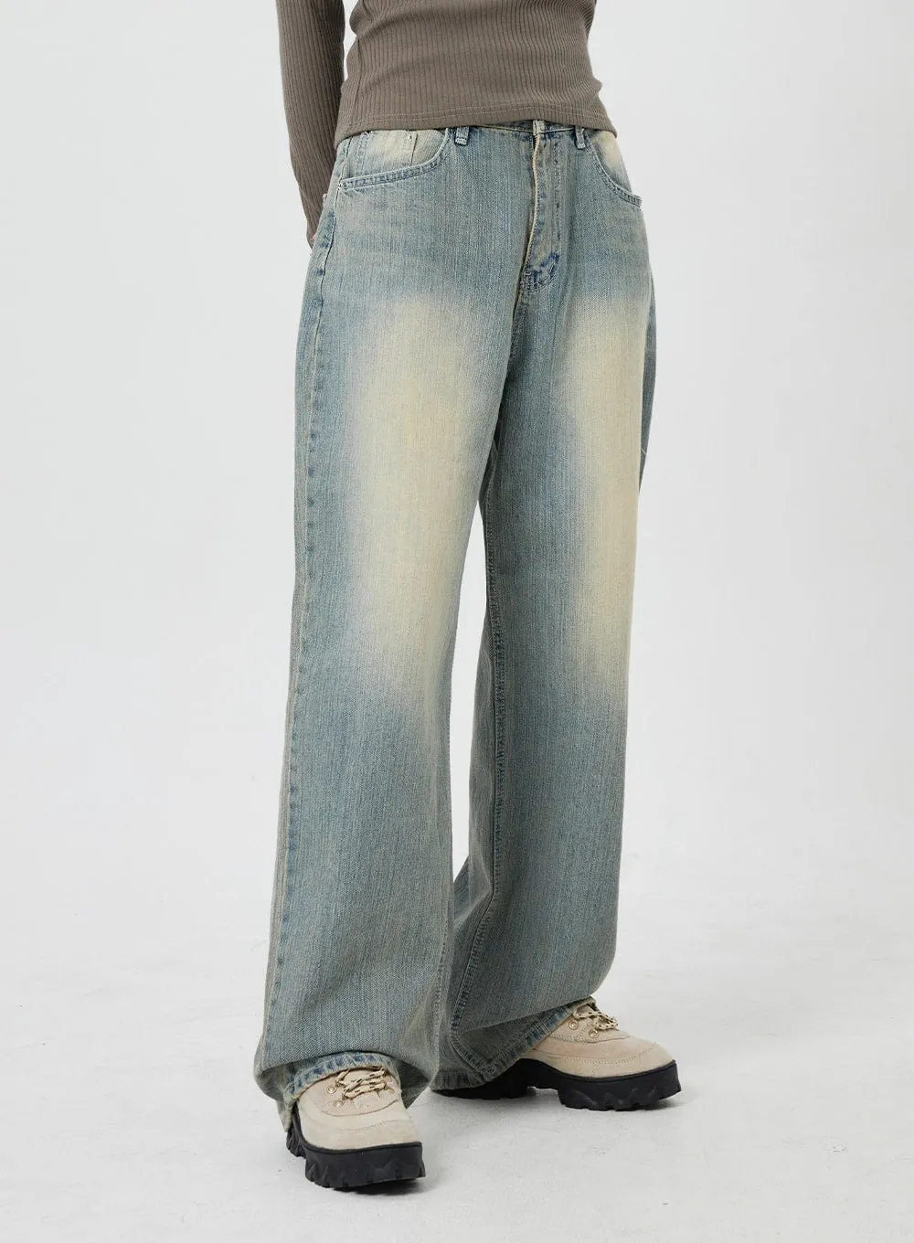 Light Wash Baggy Jeans CF323