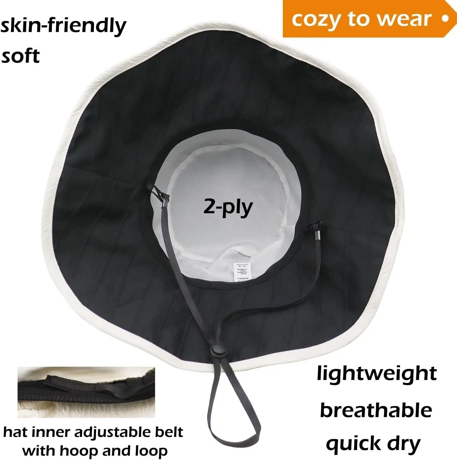 LLmoway Wide Brim Floppy Sun Hat for Women Summer Beach Travel UPF50  Foldable Lightweight Bucket Hats with Detachable Strap