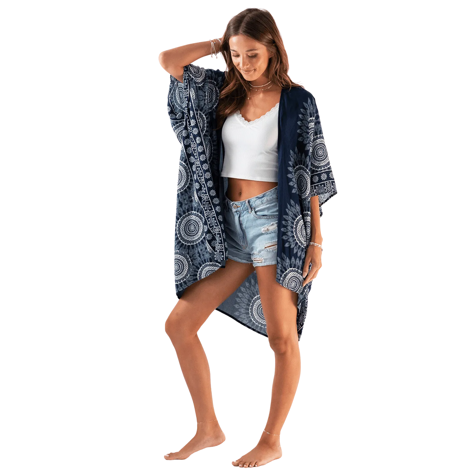 Lotus and Luna Kimono Beach Coverup - Como