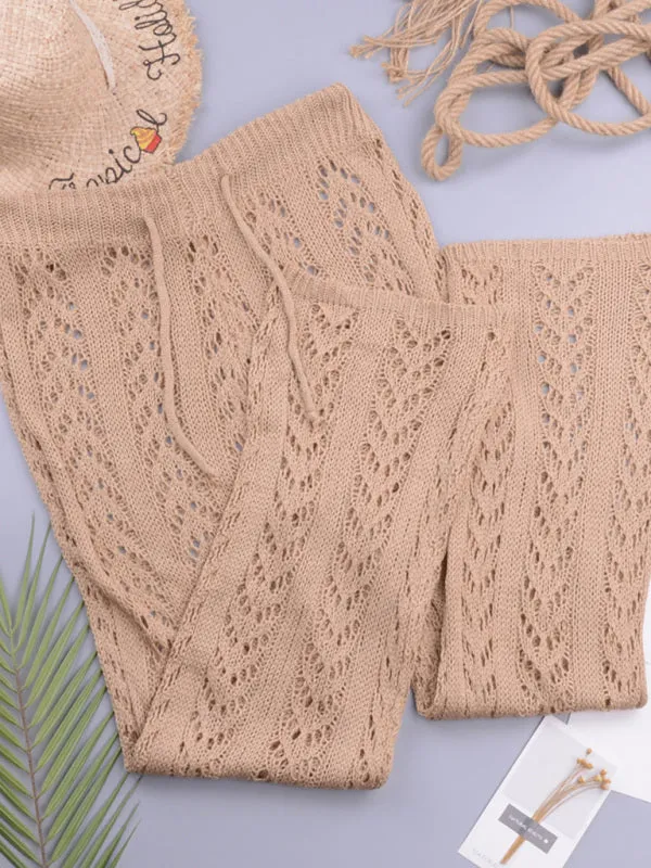 Luna Hollow Out Women's Beach Pants Cover Up