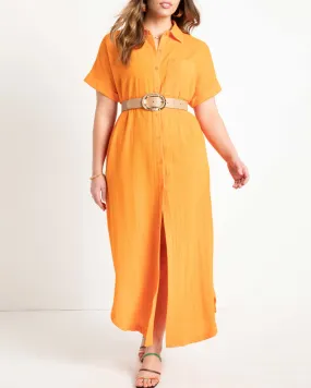 Maxi Shirtdress Coverup | Persimmon Orange
