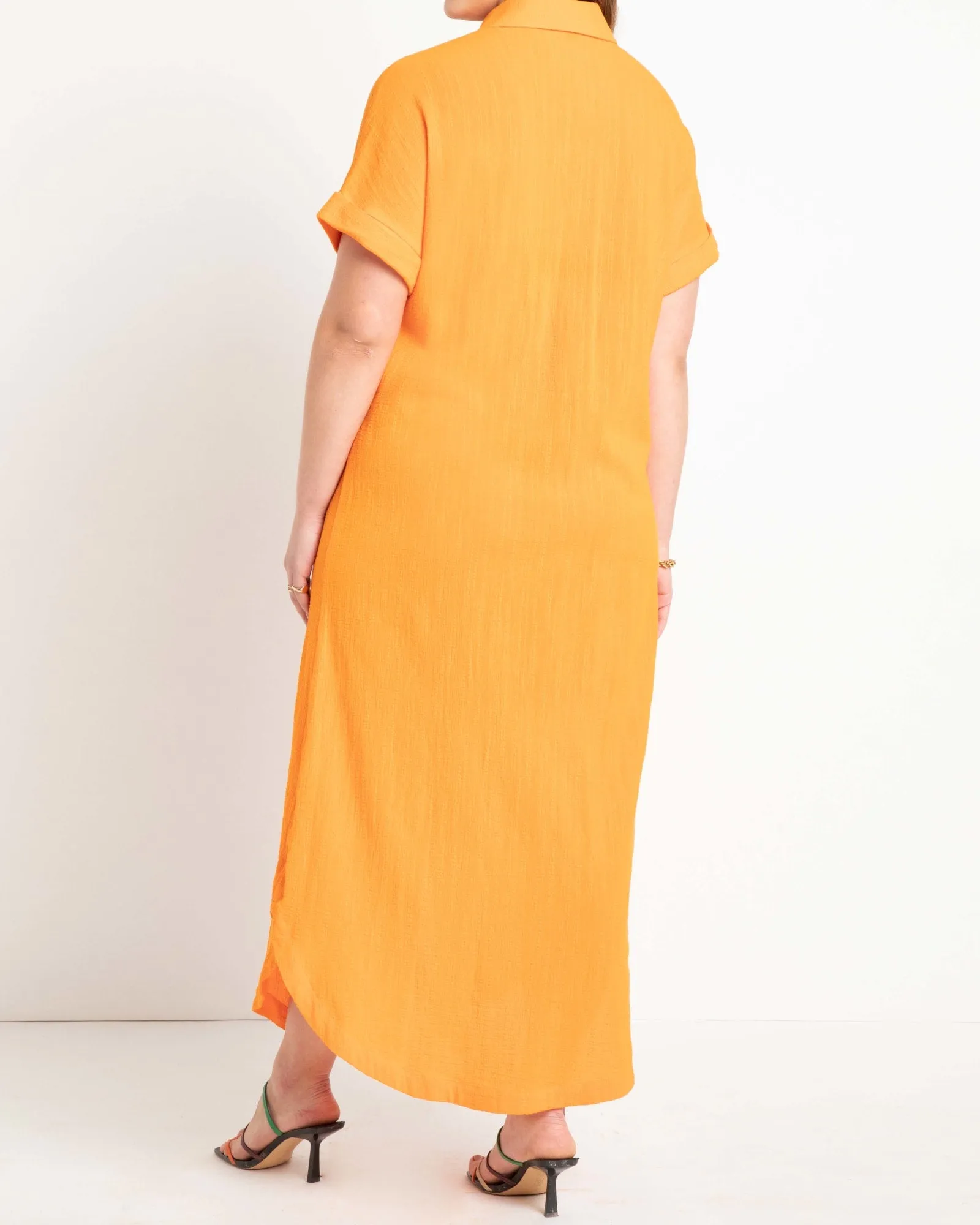 Maxi Shirtdress Coverup | Persimmon Orange