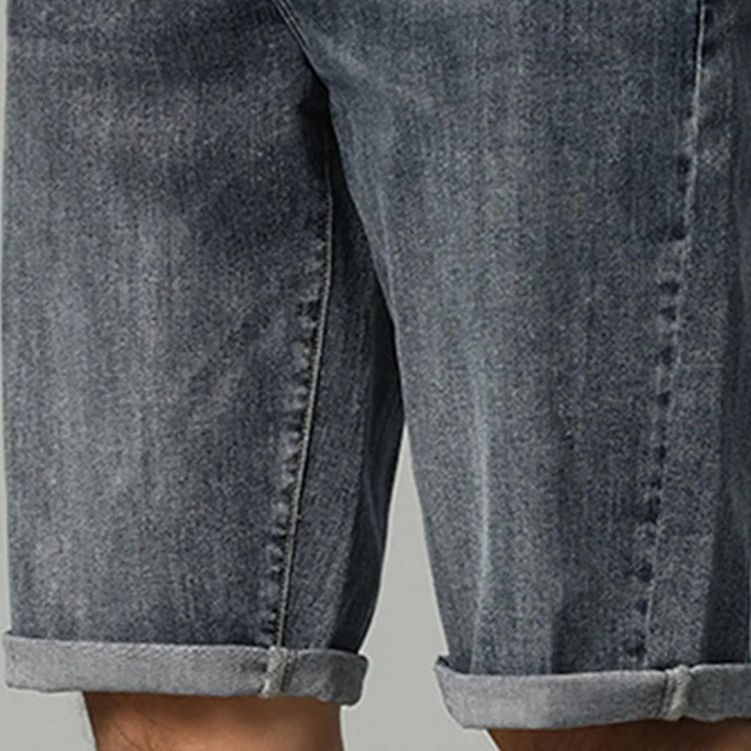 Men's Casual Denim Shorts Casual Straight Leg Loose Fit Rolled Hem Washed Shorts Summer Y2K Fashion Streetwear Jeans Shorts