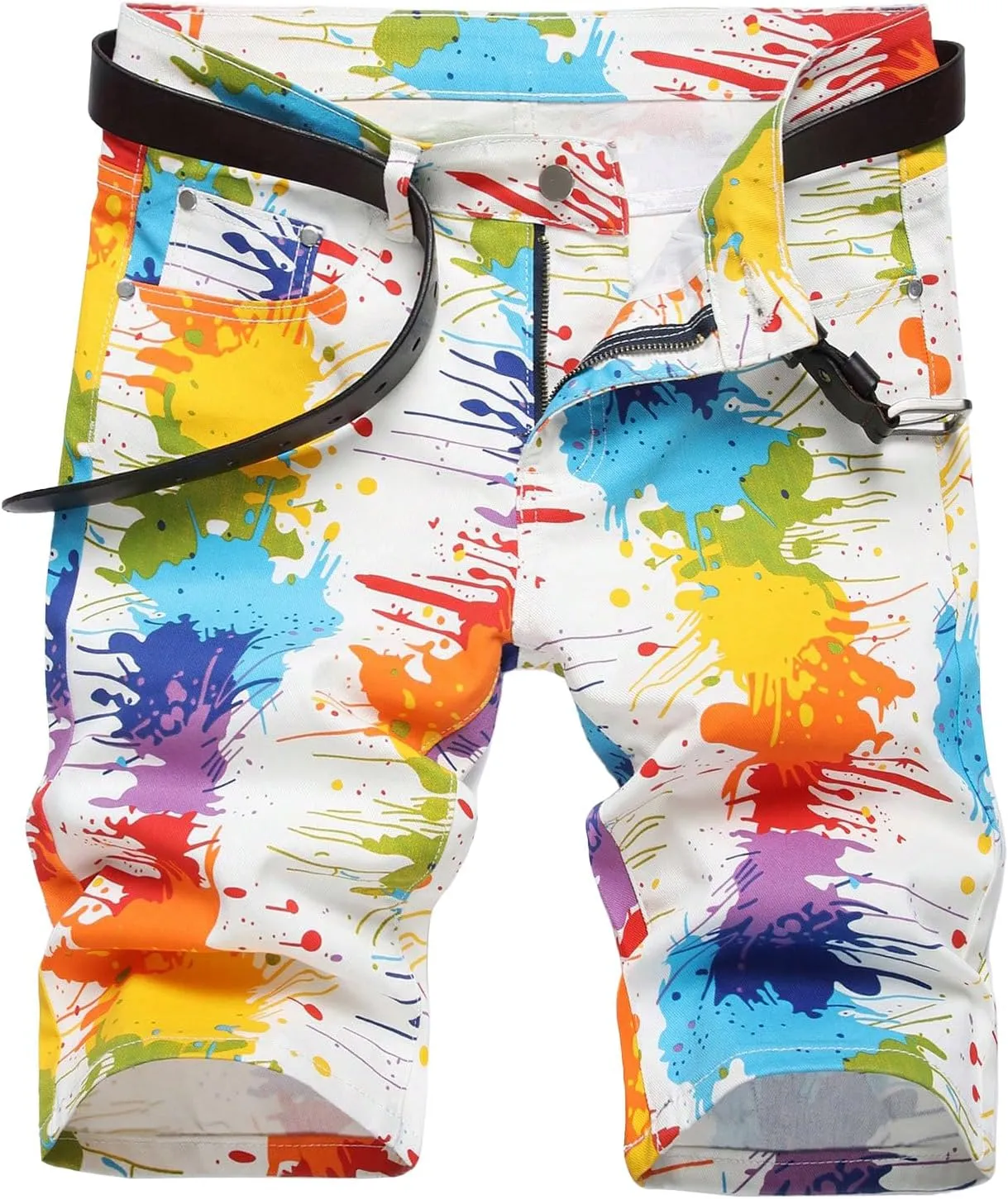 Men's Classic Fit  Flow Distressed Jean Shorts