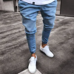 Men's Fashion Light Blue Skinny Jeans