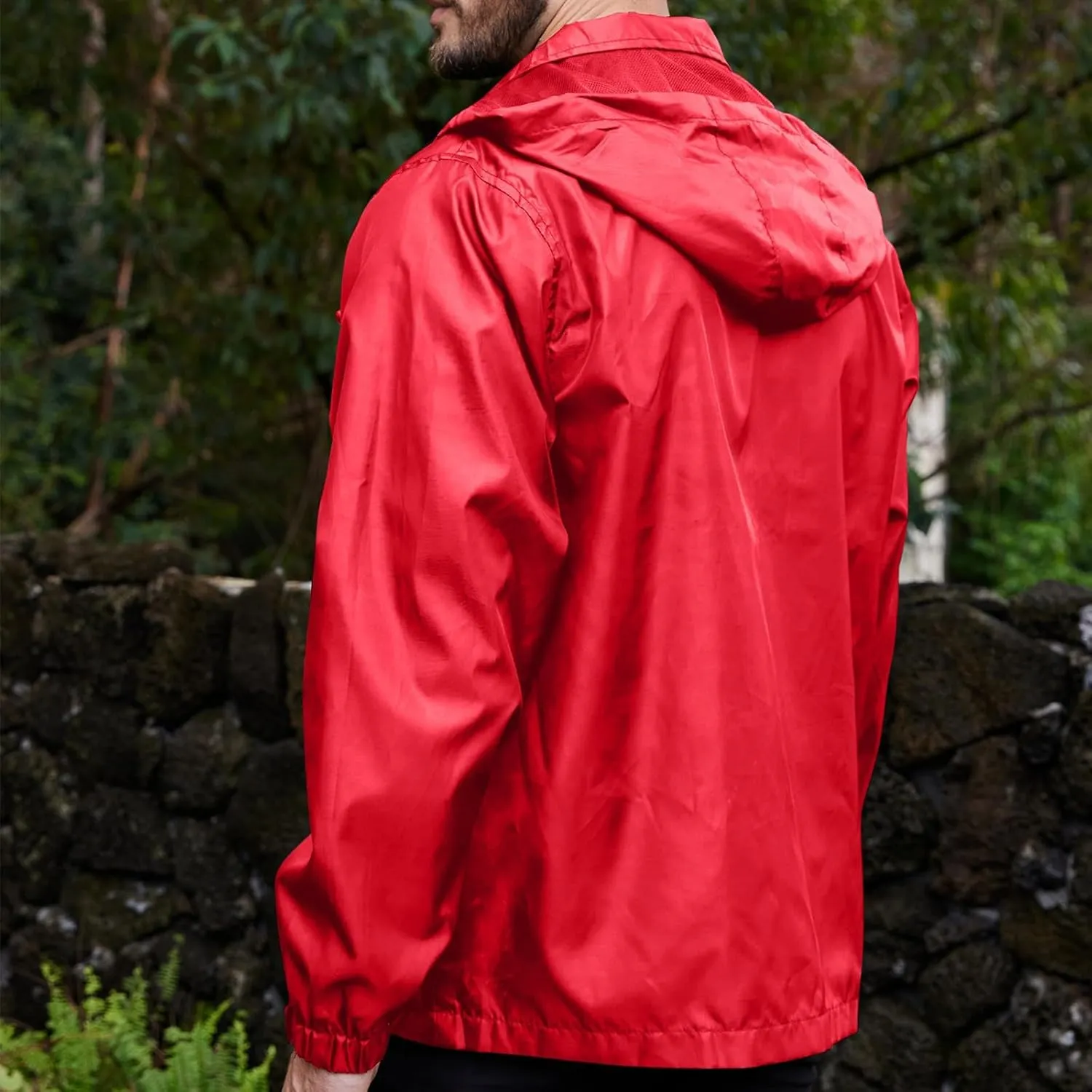Men's Rain Jacket Running Golf Jackets Waterproof Breathable Raincoat with Hood Lightweight Windbreaker Hiking Jacket