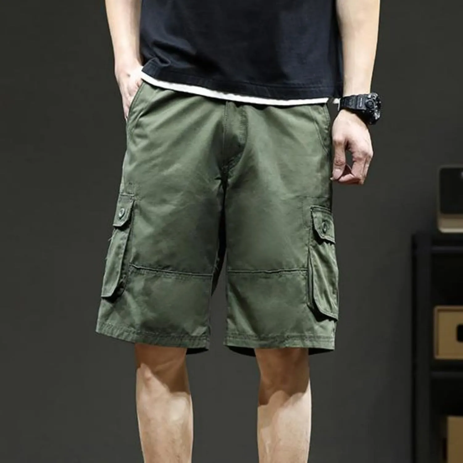 Men's Shorts Casual Cargo Shorts Relaxed Fit Casual Work Shorts Outdoor Hiking Pants with Multi Pockets