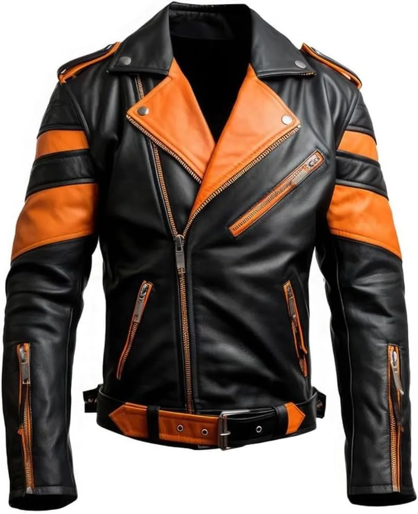 Mens Vintage Genuine Leather Moto Rider Jacket Protective Gear Quilted Stylish Classic Motorbike Zip Up for Bikers