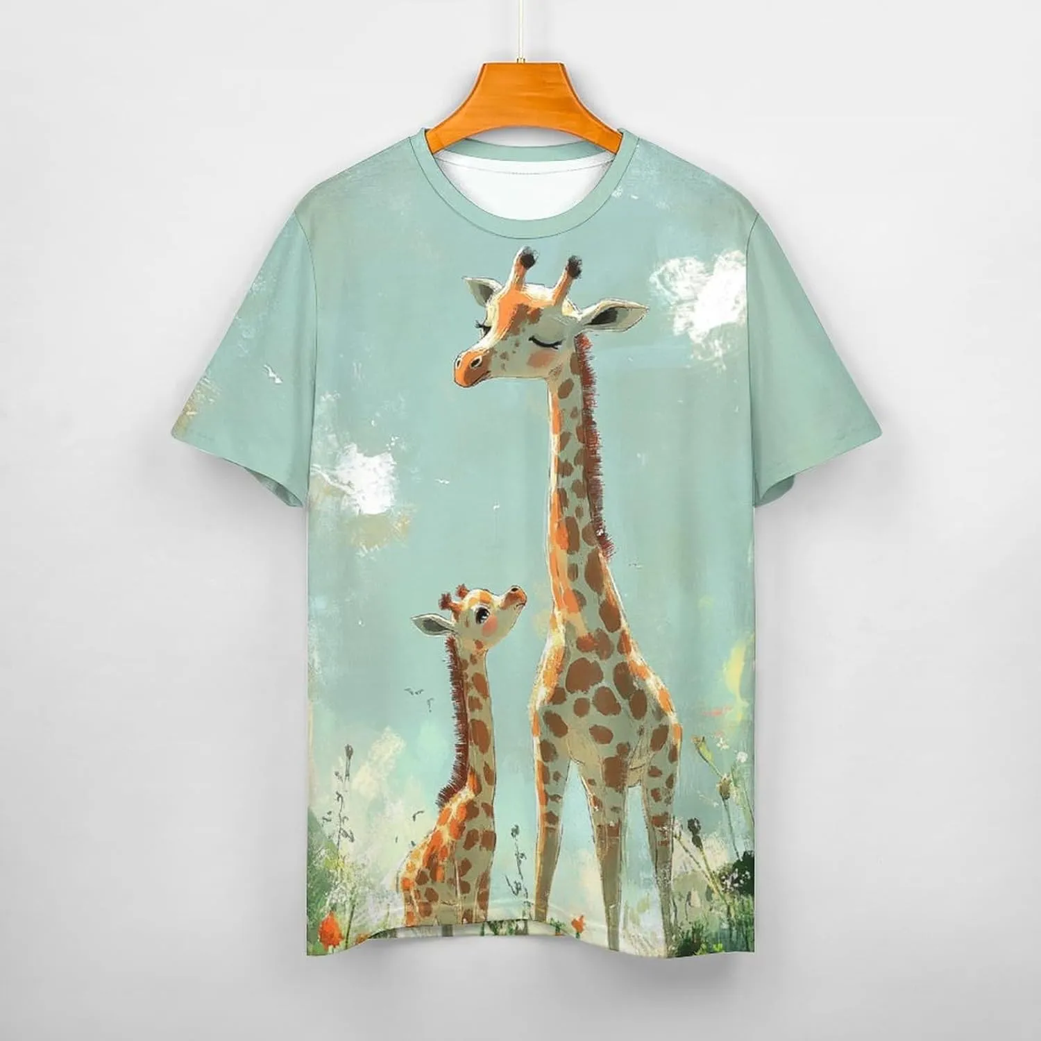 Mothers Day Shirt Animals Print Funny Casual Soft Comfy Short Sleeve Cotton Oversized Mama Daughter Matching Shirts