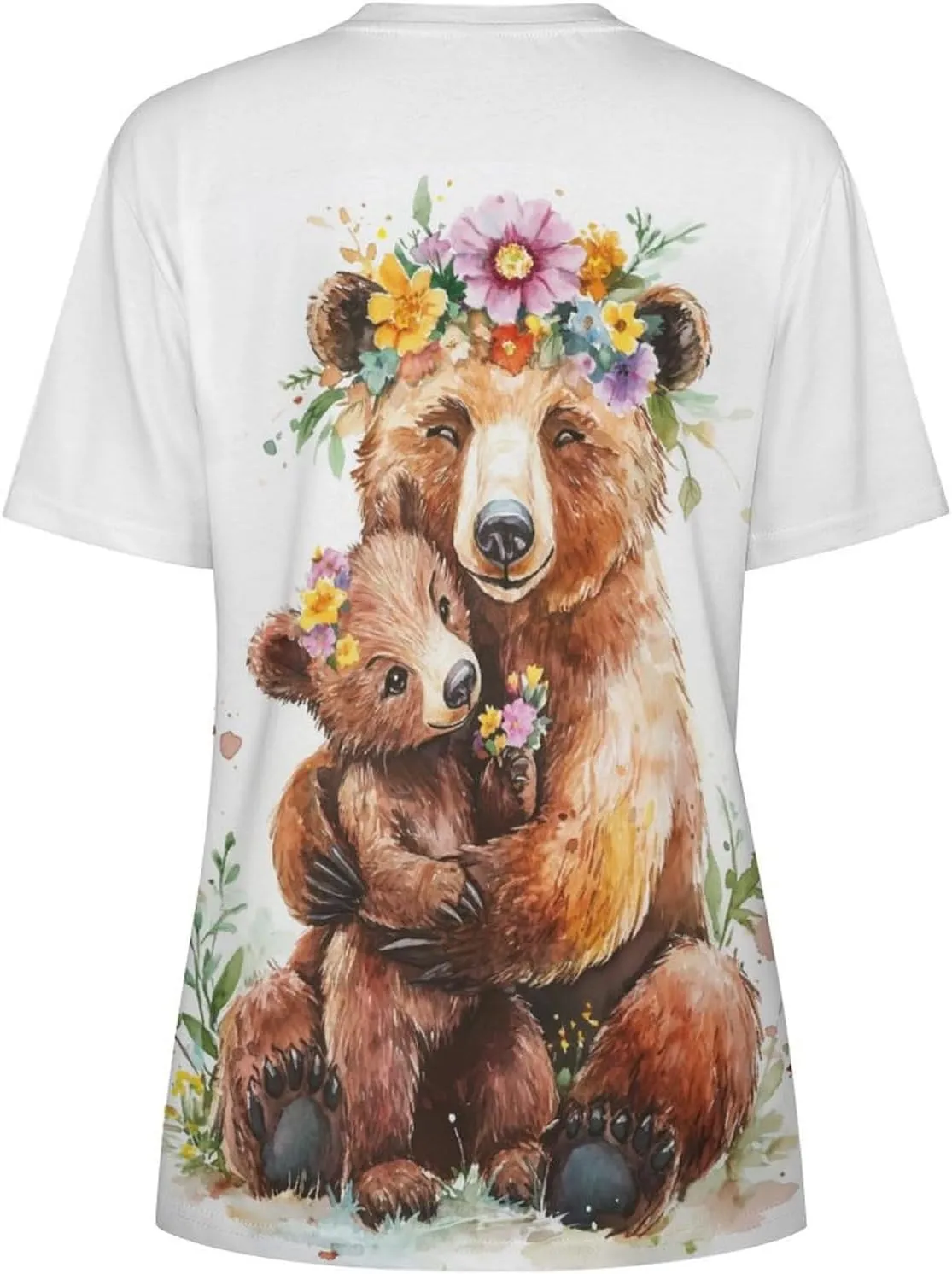 Mothers Day Shirt Animals Print Funny Casual Soft Comfy Short Sleeve Cotton Oversized Mama Daughter Matching Shirts