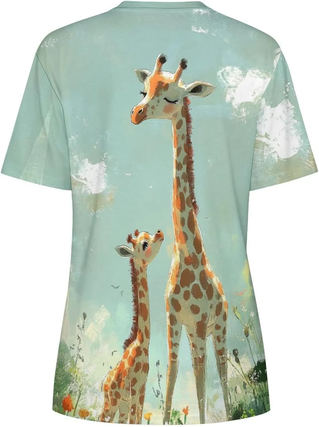 Mothers Day Shirt Animals Print Funny Casual Soft Comfy Short Sleeve Cotton Oversized Mama Daughter Matching Shirts