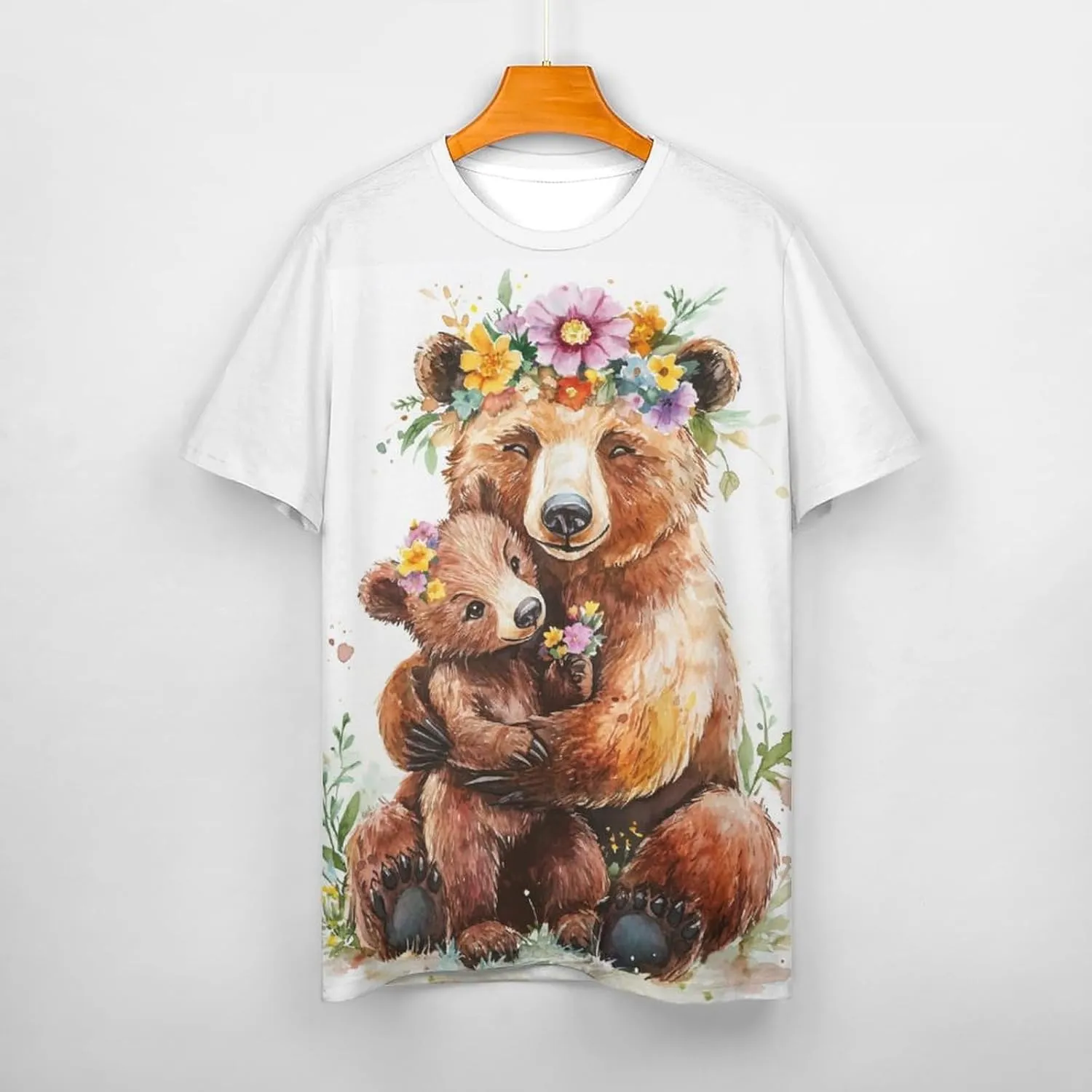 Mothers Day Shirt Animals Print Funny Casual Soft Comfy Short Sleeve Cotton Oversized Mama Daughter Matching Shirts