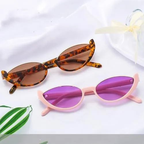 New 2025 Cat Eye Sunglasses Women Half Frame Trendy Vintage Men Shades Eyewear Luxury Sun Glasses UV400
