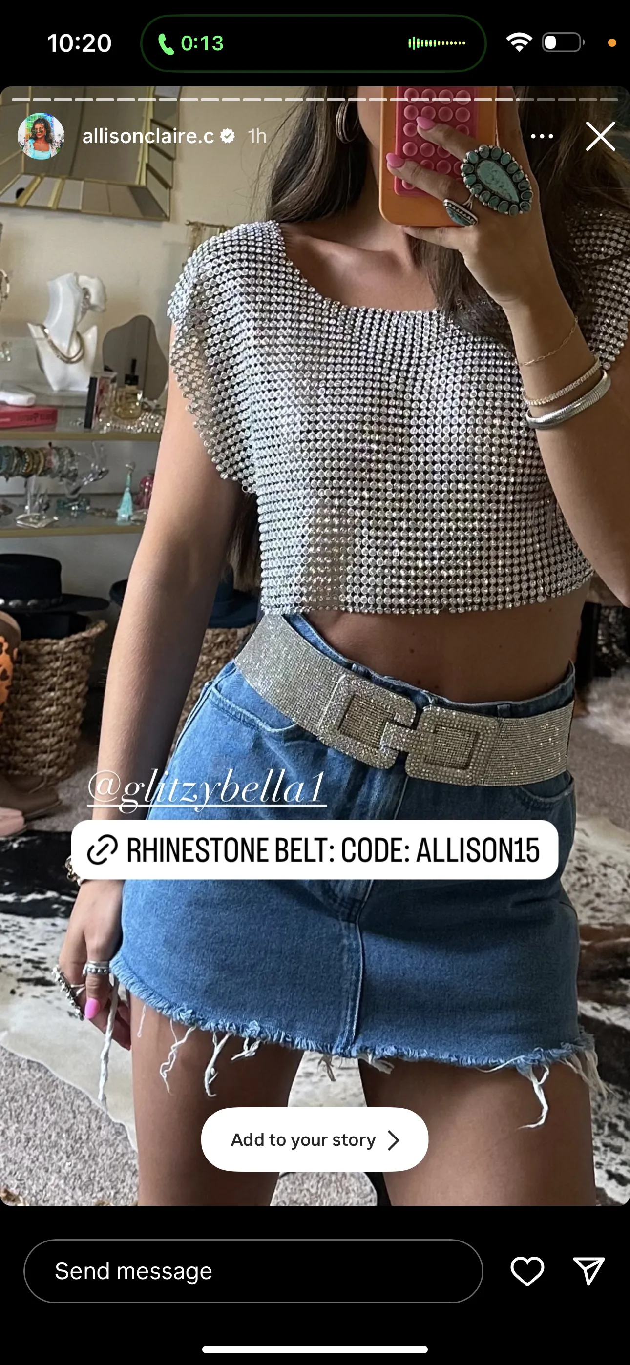 NEW!! "Sparkle” Rhinestone Stretch Belt