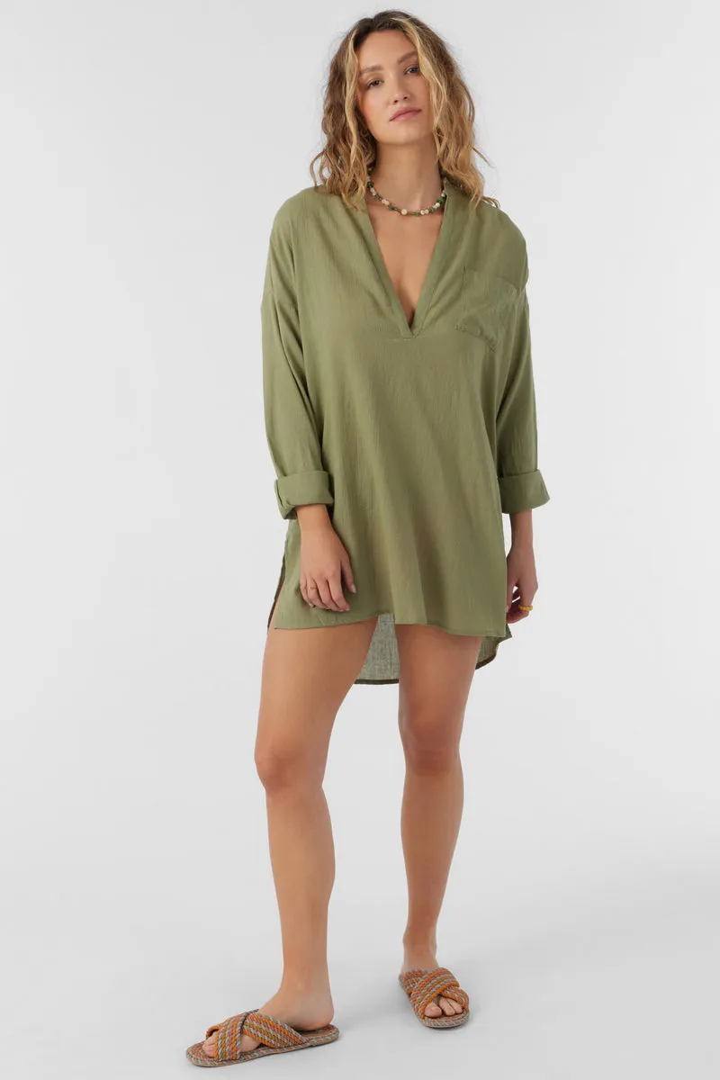 O'Neill Belizin Coverup Dress-Oil Green