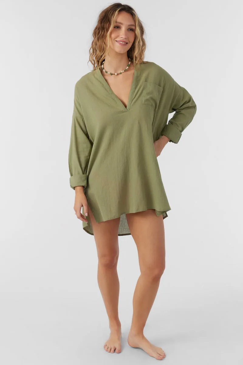 O'Neill Belizin Coverup Dress-Oil Green